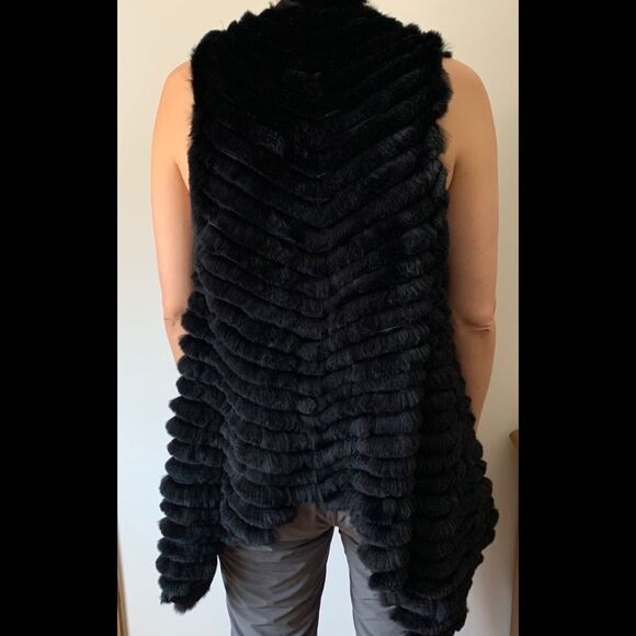 Heartloom black 100% rabbit hair vest, excellent condition, size XS/PT - Picture 2 of 8